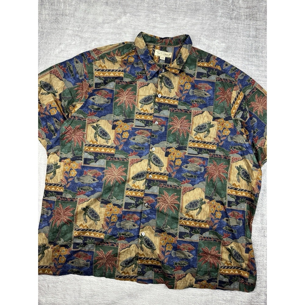 Tori Richard Shirt Mens 5XB Vtg Hawaiian‎ Camp Cotton Lawn Turtle Geometric